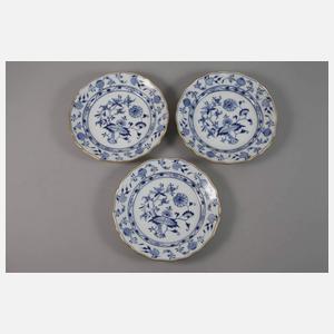 Meissen sechs Speiseteller "Zwiebelmuster"
