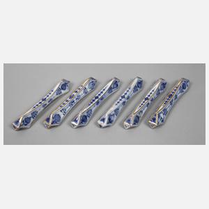 Meissen sechs Messerbänkchen "Zwiebelmuster"