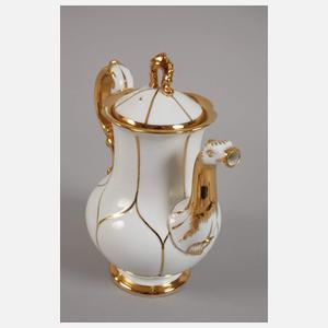 Meissen Mokkakanne und Paar Tassen "B-Form"