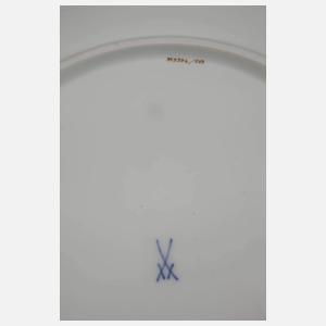 Meissen sechs Kuchenteller und Kuchenplatte "B-Form"