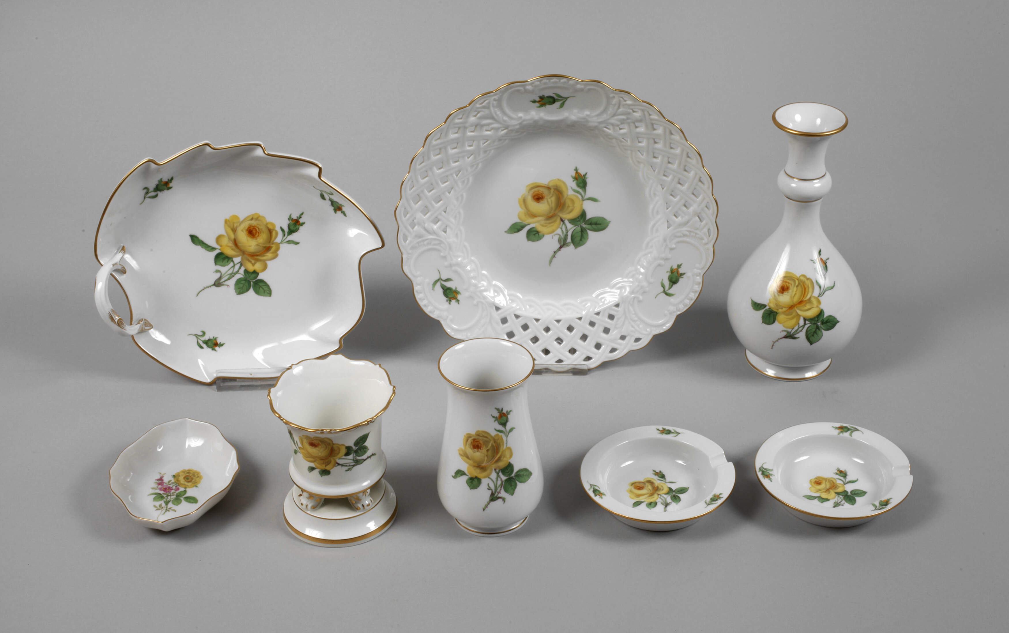 Meissen Konvolut "Gelbe Rose"