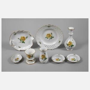 Meissen Konvolut "Gelbe Rose"
