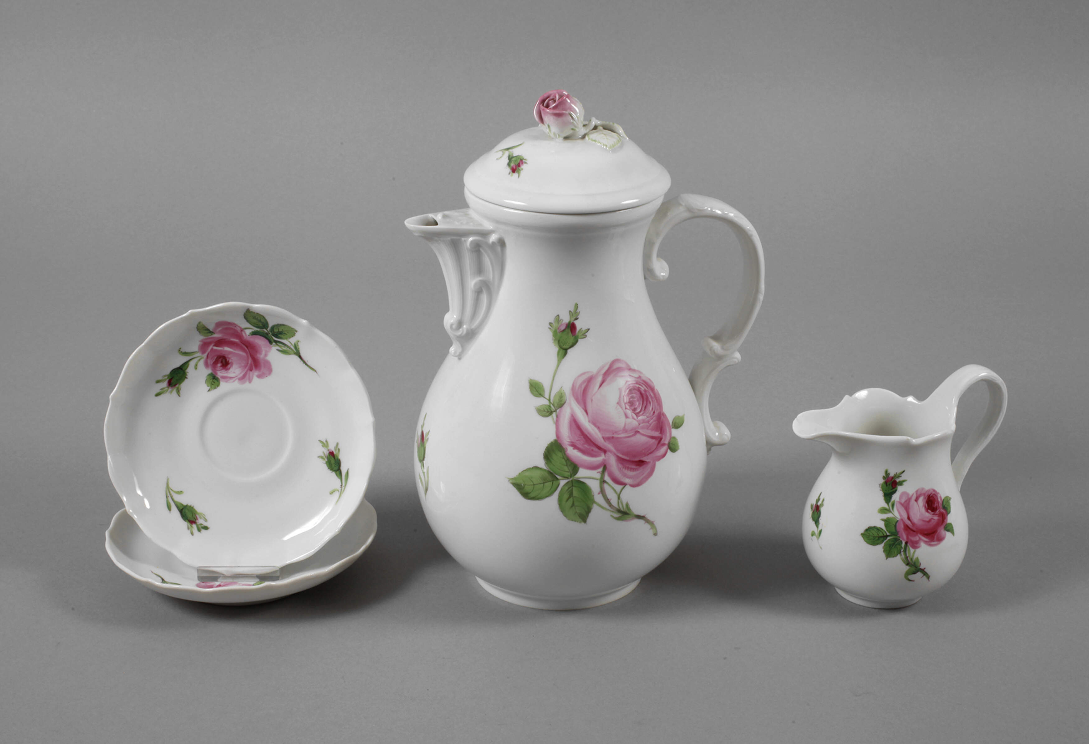 Meissen vier Serviceteile "Rote Rose"