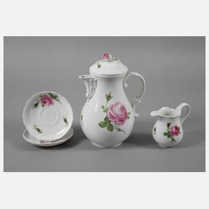 Meissen vier Serviceteile "Rote Rose"