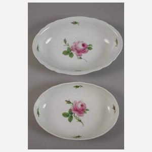Meissen Konvolut Teller und Schalen "Rote Rose"