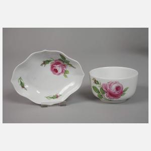 Meissen Mokka-Restservice "Rote Rose"