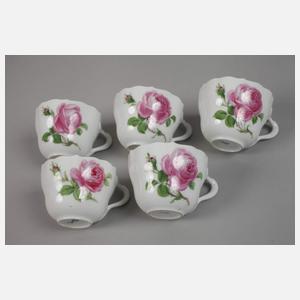 Meissen Mokka-Restservice "Rote Rose"