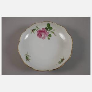 Meissen Anbietplatte und zwei Schalen "Rote Rose"