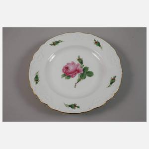 Meissen sieben Kuchenteller "Rote Rose"