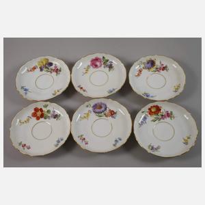 Meissen sechs Kaffeegedecke "Blume 3"