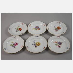 Meissen sechs Kaffeegedecke "Blume 3"