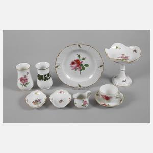Meissen Konvolut Kleinteile Blumenmalerei