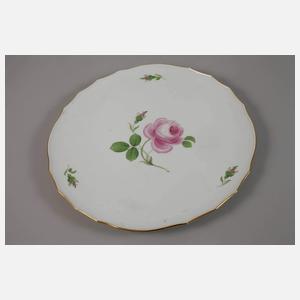 Meissen Tortenplatte und Kuchenteller Blumenmalerei