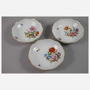 Meissen sechs Café au Lait-Tassen Blumenmalerei