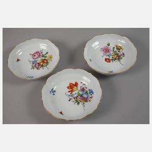 Meissen sechs Café au Lait-Tassen Blumenmalerei