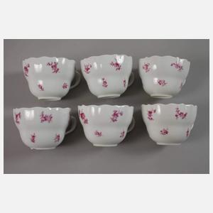 Meissen Kaffeeservice Streublümchendekor purpur