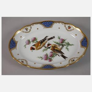 Meissen fünf Teller und Platte Vogelmalerei