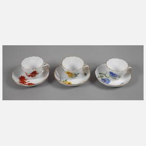 Meissen drei Mokkatassen