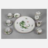 Meissen Mokkaservice und Wandteller "Mingdrache"111