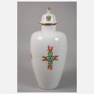 Meissen große Deckelvase "Grüner Mingdrache"