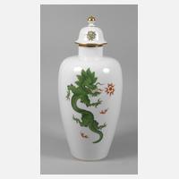 Meissen große Deckelvase "Grüner Mingdrache"111