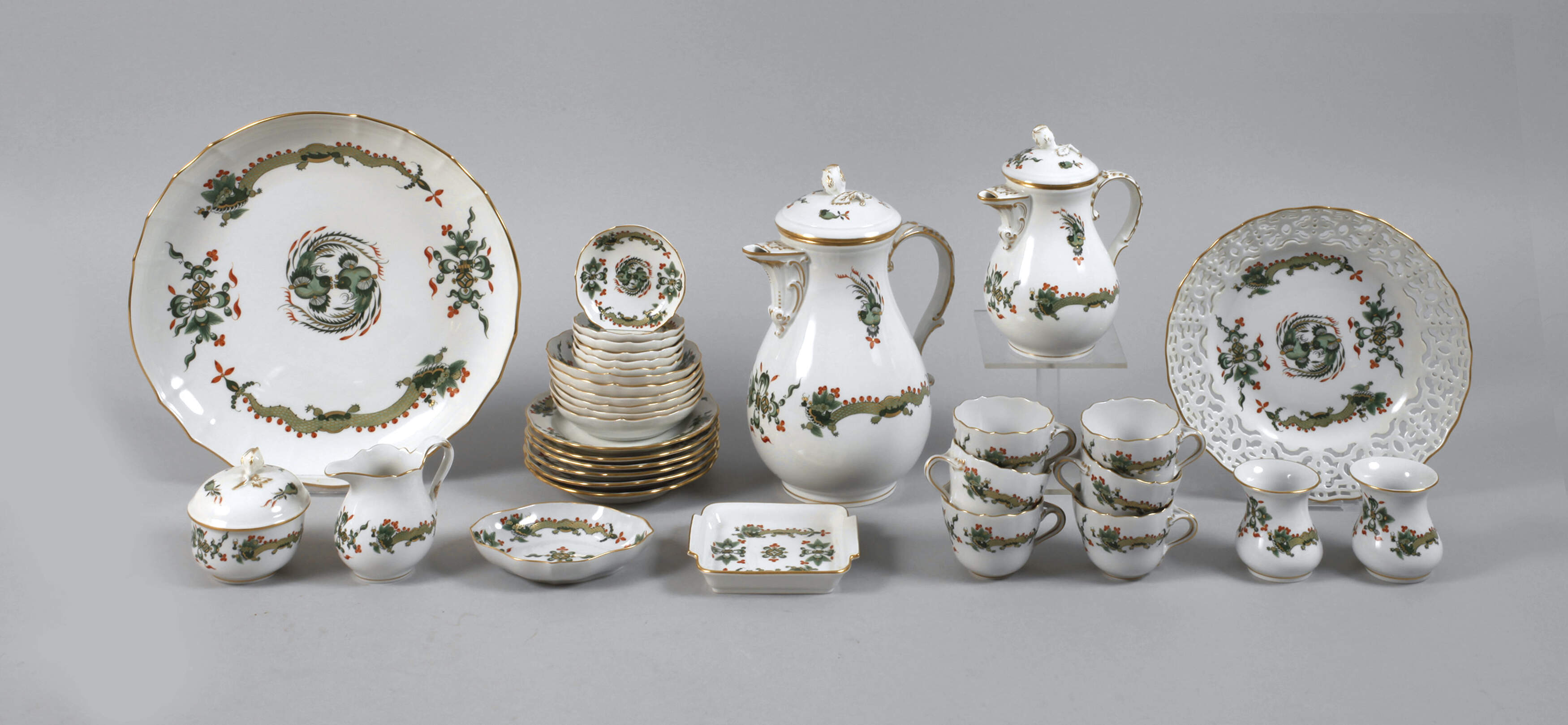 Meissen Mokkaservice "Reicher Drache"