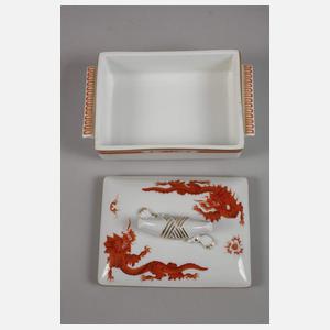 Meissen Deckeldose "Roter Mingdrache"