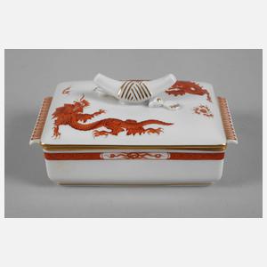 Meissen Deckeldose "Roter Mingdrache"