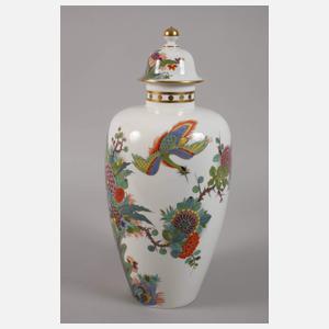 Meissen große Deckelvase Indischmalerei