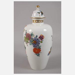 Meissen große Deckelvase Indischmalerei