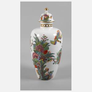 Meissen große Deckelvase Indischmalerei