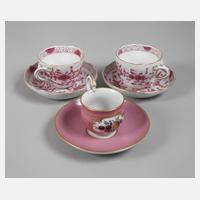 Meissen Konvolut Mokkatassen Purpurdekor111
