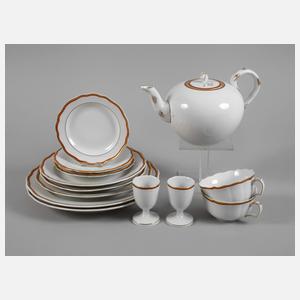 Meissen umfangreiches Tête-à-Tête "Korallenrand"