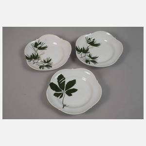 Meissen Schale und drei Teller "Großer Ausschnitt"