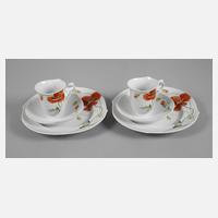 Meissen zwei Kaffeegedecke "Wellenspiel-Relief"111