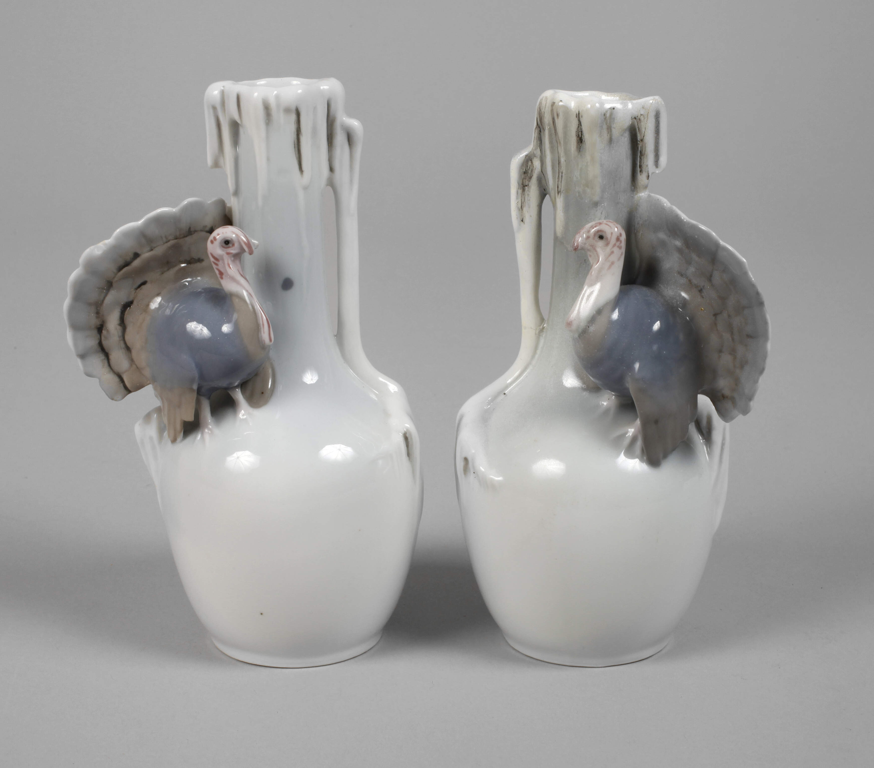 Metzler & Ortloff Ilmenau Paar Truthahnvasen