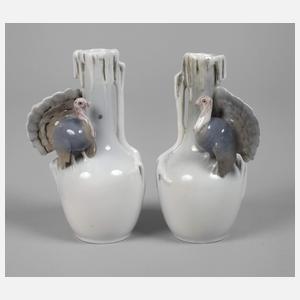 Metzler & Ortloff Ilmenau Paar Truthahnvasen