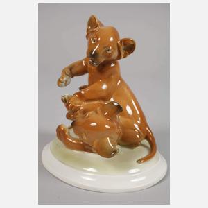 Schwarzburger Werkstätten "Zwei spielende Löwenjunge"