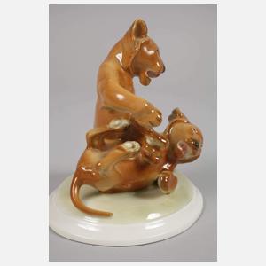 Schwarzburger Werkstätten "Zwei spielende Löwenjunge"