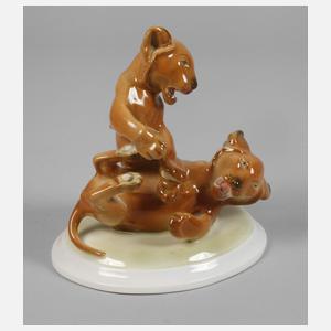 Schwarzburger Werkstätten "Zwei spielende Löwenjunge"