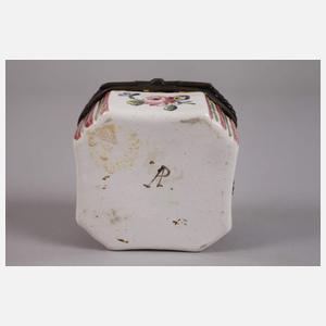 Delft barocke Deckeldose Fayence