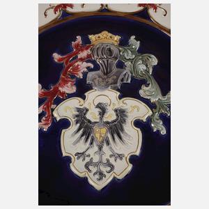 Zwei große Wappenteller Historismus