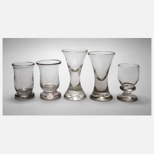Fünf Kutschergläser Biedermeier