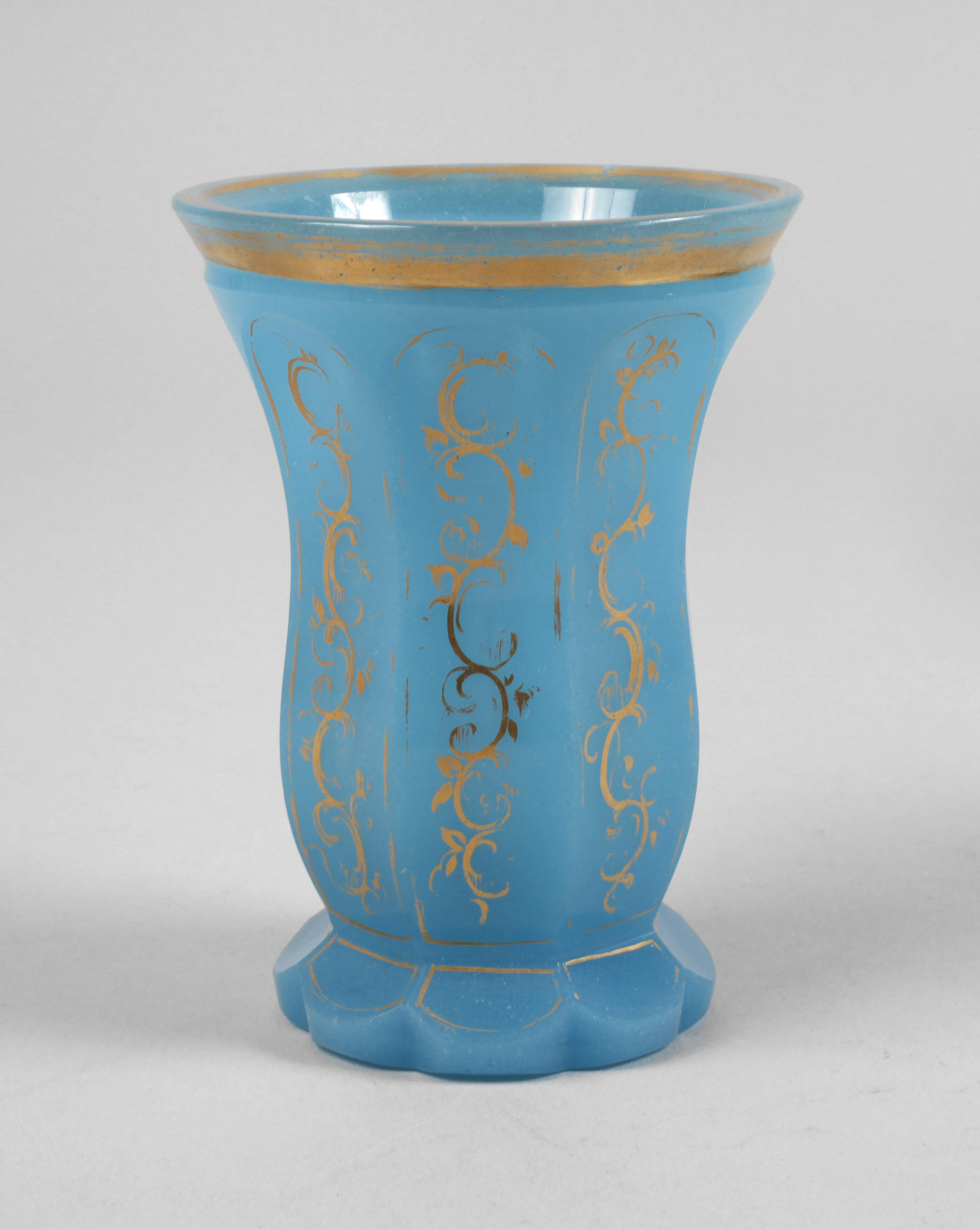 Biedermeierbecher Alabasterglas