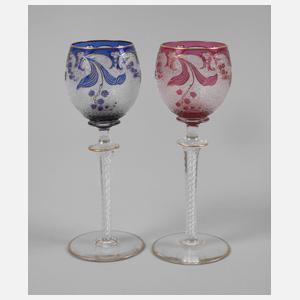 Paar Prunkrömer Ätzdekor