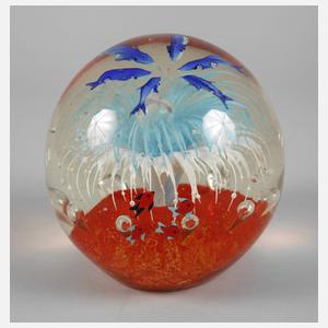 Übergroßer Paperweight mit Fischen