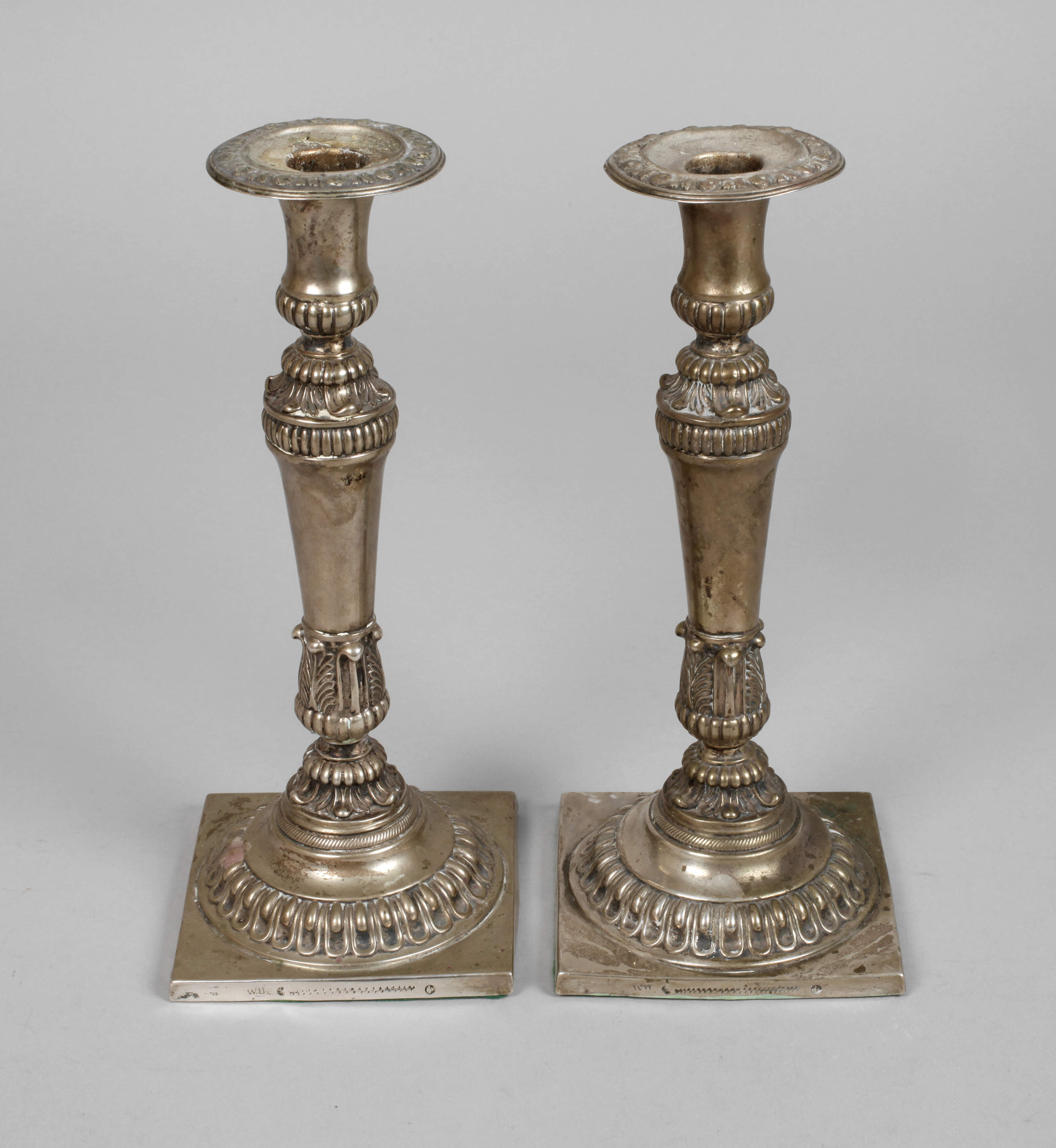 Silber Paar Biedermeierleuchter