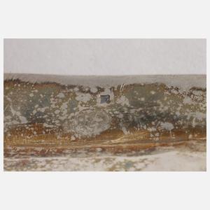 Großes handgetriebenes Silbertablett