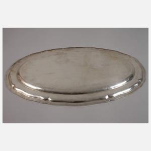 Großes handgetriebenes Silbertablett