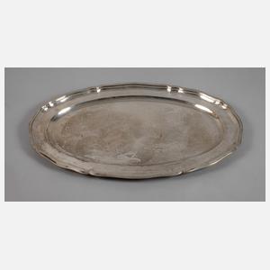 Großes handgetriebenes Silbertablett